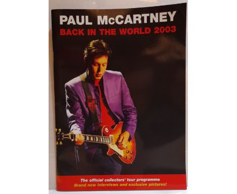 Four Paul McCartney concert programmes and concert ticket for London Earls Court 