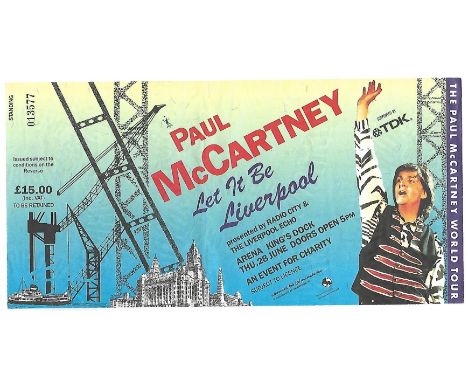 Paul McCartney Let It Be Liverpool Concert Ticket and Wembley Arena Ticket 