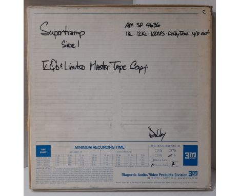 Three Scotch Reel to Reel tapes featuring Supertramp AM SP4636 with Side 1 and Side 2 Non-Dolby and Side 1 Dolby 