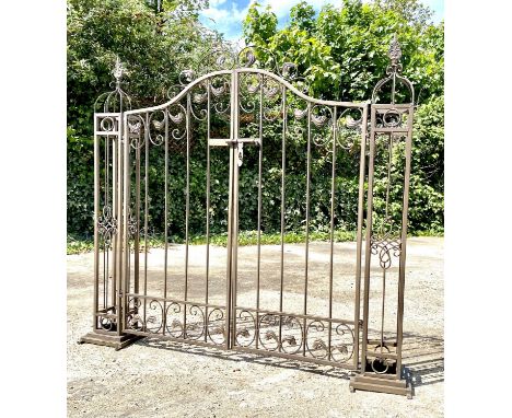 ARCHITECTURAL GARDEN GATE, 145cm W, Regency style, painted metal. 