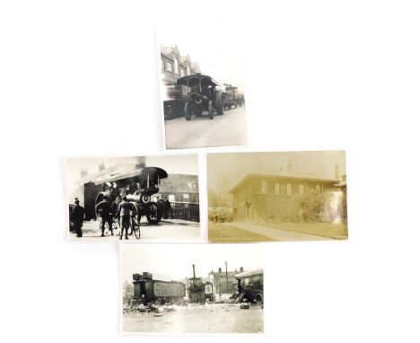 Various 20thC Lincoln city postcards, photographic prints, etc., Foster Prince Bert traction engine crossing the Magpies Brid