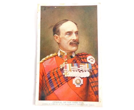 A postcard of General Sir Ian Hamilton, General in Command at the Mediterranean Expedition Forces, handwritten verso, June 26