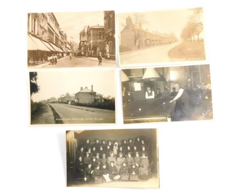 Various Lincoln city postcards, Lincoln City Voluntary Service card, Billiard Rooms with figures playing and spectating, Rook