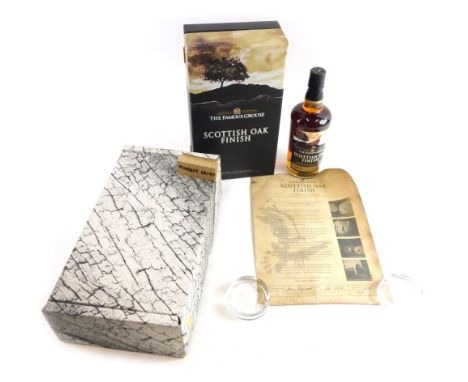 A Scottish oak finish Famous Grouse blended Scotch whisky, 45.5% volume, in outer case with certificate, 50cl.
