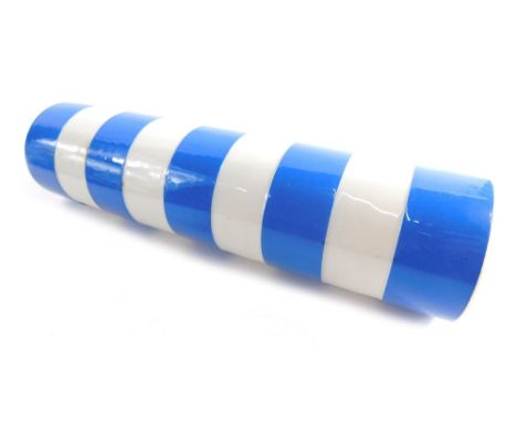 A T. G. Green marked pottery Cornishware pottery rolling pin, green mark, 24cm wide, lacking handles.