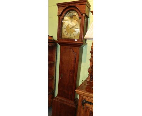 ~ An oak eight day longcase clock, signed David Paterson, Sunderland, circa 1780, 12-3/4-inch arched brass dial, arch with mo