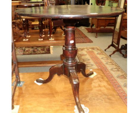 An oak George III and later tripod table 