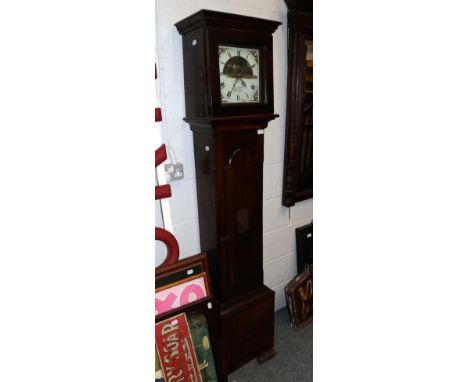 ~ An oak thirty hour longcase clock, signed Jno Michael, Talgarth, early 19th century, 10-inch square painted dial signed, di