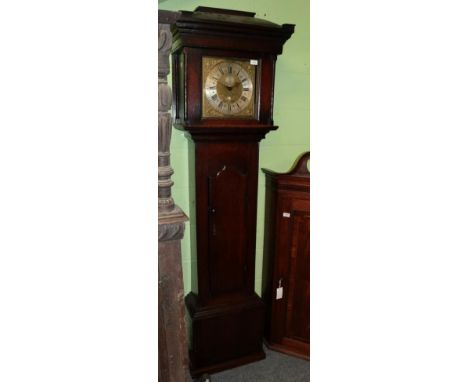 ~ An oak thirty hour longcase clock, signed W Porthouse, Penrith, circa 1749, 11-inch square brass dial with chapter ring sig