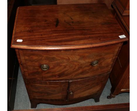 A George III mahogany chest converted from a commode, 66cm wide 