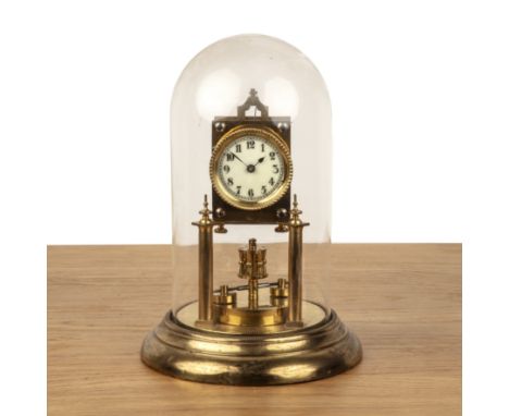 Gilt clock under a glass domeand a group of ceramics including Copeland Spode Italian pattern  At present, there is no condit