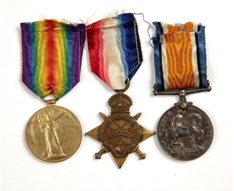 Set of three medals comprising: Great War medal 1914-1919 awarded to '3896 PTE . T. HILLS MANCH R', a general service medal 1