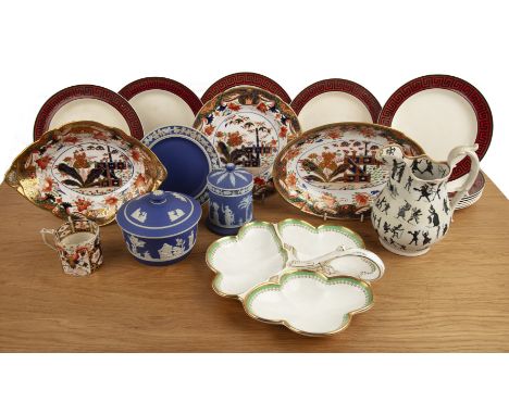 Collection of ceramics to include two Spode Imari dishes, each marked with the pattern's number '967' to the base, the first 