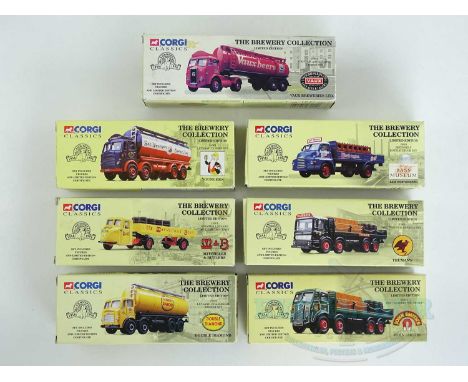 A group of CORGI 1:50 scale The Brewery Collection rigid and articulated lorries - VG/E in G/VG boxes (7)