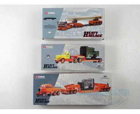 A group of CORGI Heavy Haulage 1:50 scale sets comprising: CC11802; 17603 and 55501 - VG/E in G/VG boxes (3)