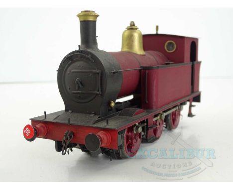 A kitbuilt O gauge standard scale 0-6-0 steam tank locomotive in plain maroon livery unnumbered - VG unboxed