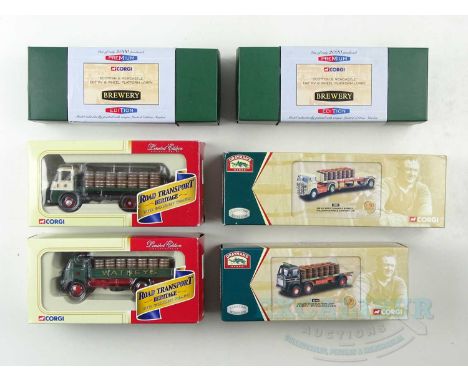 A group of CORGI 1:50 scale rigid and articulated lorries - all brewery related - VG/E in G/VG boxes (6)