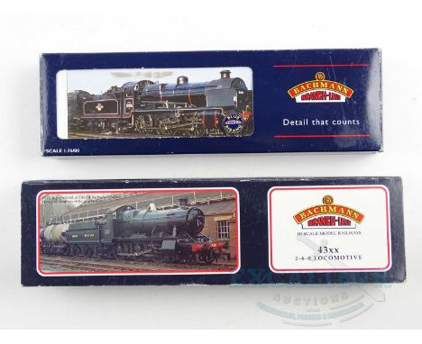 A pair of BACHMANN OO gauge steam locomotives comprising a class 43xx in GWR green and an N class in Southern green livery - 