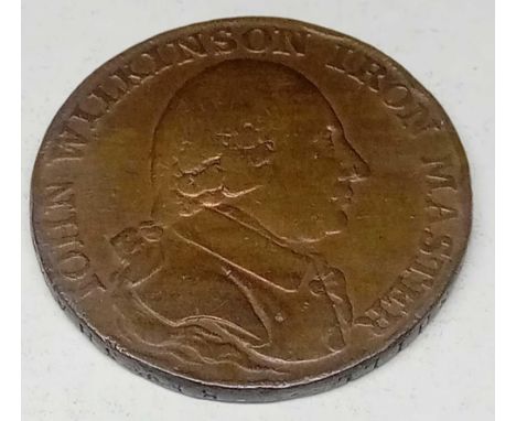 Warwickshire. John Wilkinson Ironmaster half-penny token 1790
