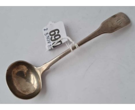 A Georgian Exeter silver cream ladle with oval bowl - 1821 by W. Woodman 