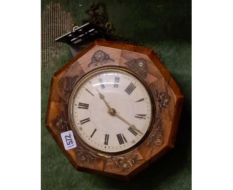 A 19th Century Rosewood and inlaid MOP postman's clock with pendulum 