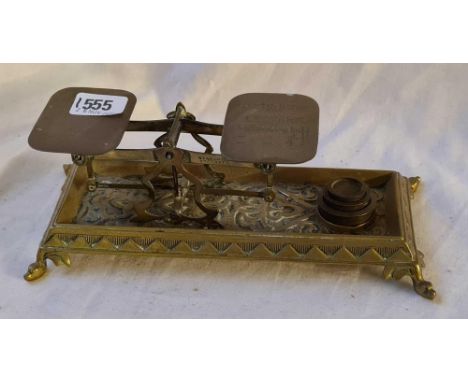 A set of Victorian brass letter scales 