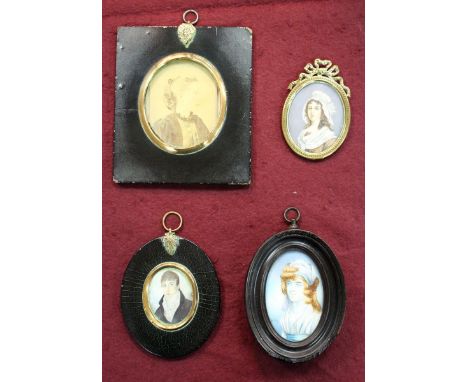 J Shelley/Viscountess St Asaph/signed/portrait miniature, 7.5cm x 5cm and /English School, 19th Century/Lady Wearing A Bonnet