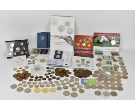 A collection of mid to late 20th century British coinage to include mixed pennies, 50p's a 1996 UK proof coin collection comm