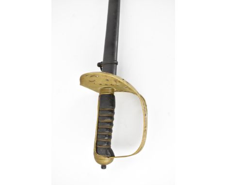 A George V 1897 pattern Infantry Officers Sword, the blade marked with the cypher of King George V and the Royal Coat of Arms