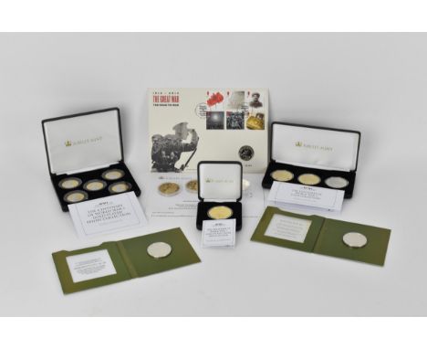 Centenary of the First World War commemorative coins to include The Jubilee mint WWI gold plated silver proof £5 coin, Jubile