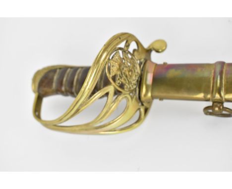 A William IV 1822 pattern Infantry Officers Sword, the blade marked with the cypher of King William IV, crowned together with