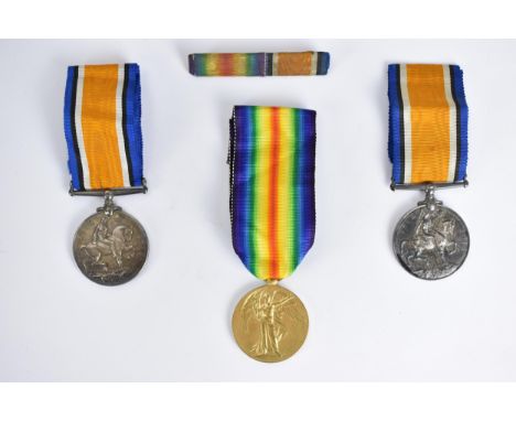 First World War medals to include a British War Medal and Victory Medal, both stamped '260028 SPR E Bottomley RE' and Ribbon 