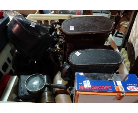 Collectables, including; binoculars, Ashi, Pentax Kodak Cine camera and others, (qty).