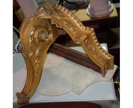 A Victorian giltwood console table, with acanthus and split beaded decoration, 72cm wide x 54cm high.