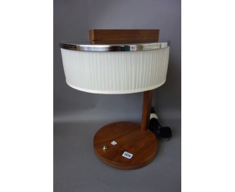 Linley Type LACDW, a walnut and chrome table light, 30cm wide x 43cm high.  Illustrated