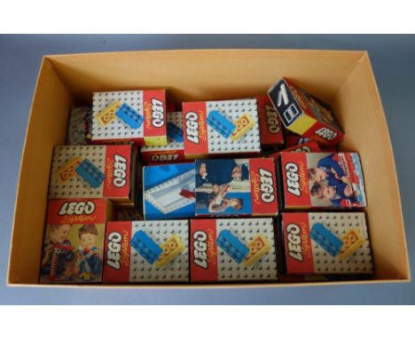 A quantity of vintage Lego system, boxed, including various set numbers; 213, 214, 217, 221, 222, 225, 226, 227, 229, 233, 23