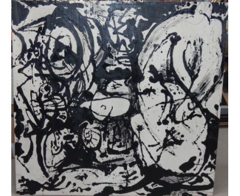After Jackson Pollock, Untitled, acrylic on canvas, unframed, 147cm x 140cm.