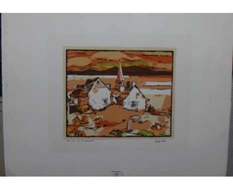 André Charles Bieler (1896-1989), "Sin le St. Laurent", colour print, signed, inscribed and numbered 75, unframed, 27cm x 32c