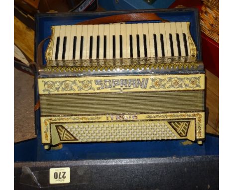 A Soprani piano Accordion, cased. 