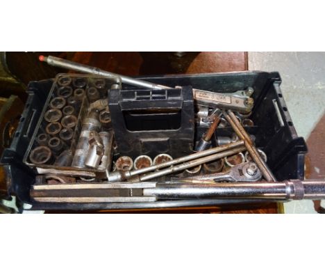 Tools, including; a large quantity of sockets, torque wrenches and sundry, (qty). 