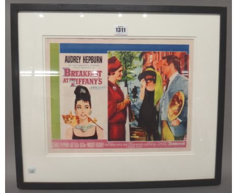 A Vintage film lobby card 'Breakfast at Tiffany's, Paramount pictures, 1961, framed and glazed, Lobby card, 35cm x 27cm.  