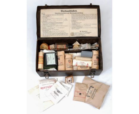 WW2 German Luftwaffe First Aid Tin with War Dated Contents. 