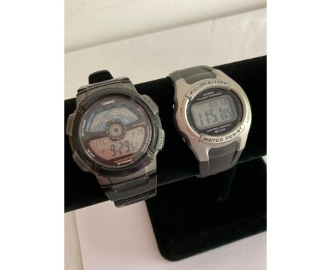 2 x CASIO DIGITAL DIVERS WRISTWATCHES.  CASIO  ILLUMINATOR  alarm chrono together with a CASIO 3264AE. Both in perfect workin