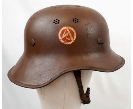 WW2 Scarce SA Factory Luftshutz Helmet (Air Raid Police). 