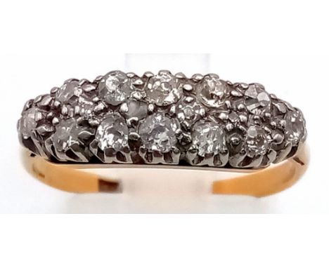 An 18 K yellow gold, vintage, diamond (0.60 carats) ring. Ring size: P, weight: 2.6 g. 