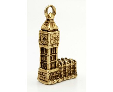 A 9 K yellow gold BIG BEN pendant/charm, weight: 3.1 g. 
