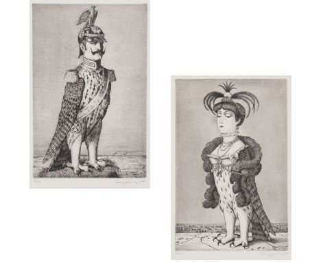 Ludwig Schwarzer1912 Wien - 1989 Linz - "Der General" - Radierung/Papier. 68/100. 34,8 x 22,7 cm, 50 x 38 cm. Sign. und dat. 