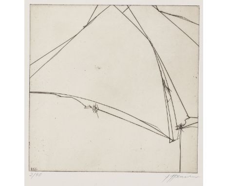 Erich Hauser1930 Rietheim-Weilheim - 2004 Rottweil - "H 64" - Radierung/Papier. 2/40. 24,5 x 24,5 cm, 52,5 x 39 cm. Sign. r. 