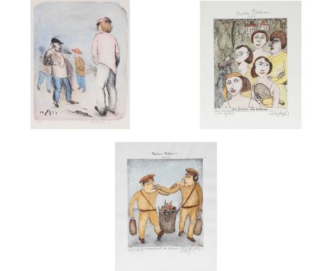 Kurt Mühlenhaupt1921 Klein Ziescht - 2006 Bergsdorf - Straßenszene - Kolorierte Lithografie/Papier. 7/99. 36,3 c 28,5 cm, 50 