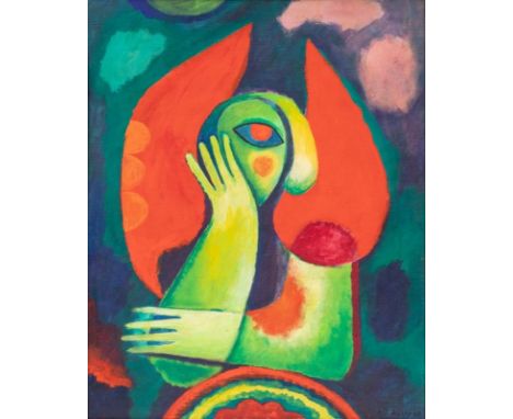 Hanns-Joachim Klug1928 Hannover - 2013 - Engel - Acryl/Karton. 53 x 43 cm. Sign. und dat. r. u.: h. j. klug (19)83. Rahmen. L